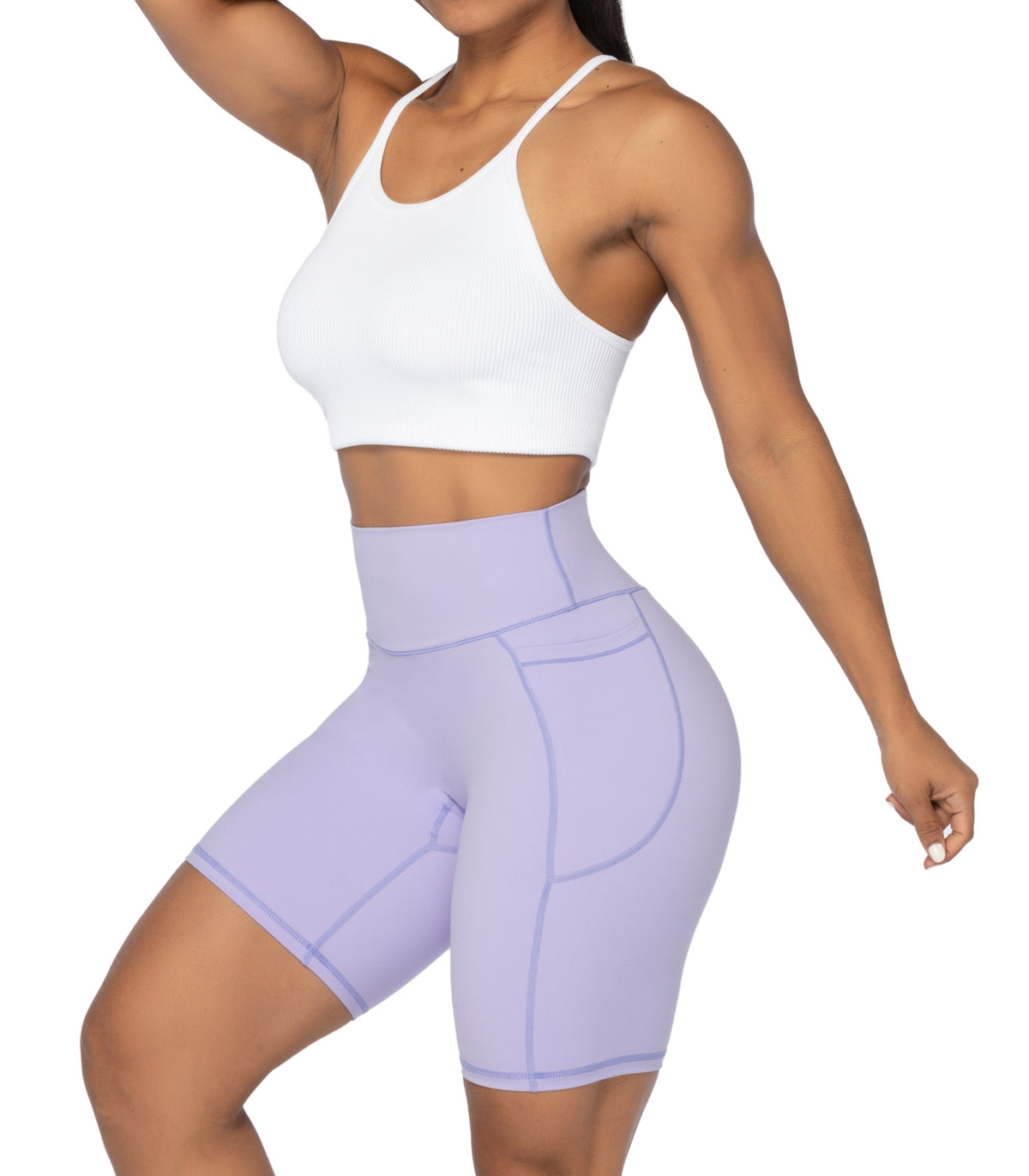 Shorts De Motard Sunzel Sans Couture Pour Femmes - Yoga Workout Avec Poches 8 Pouces