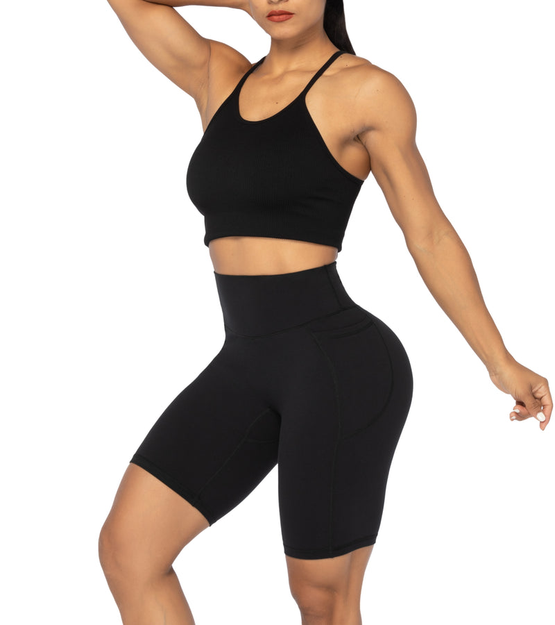 8" Biker Shorts for Women with Pockets