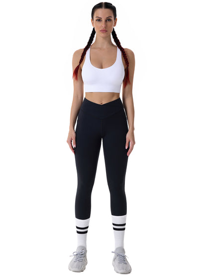 28" Workout Leggings - V Cross Waist with Pockets