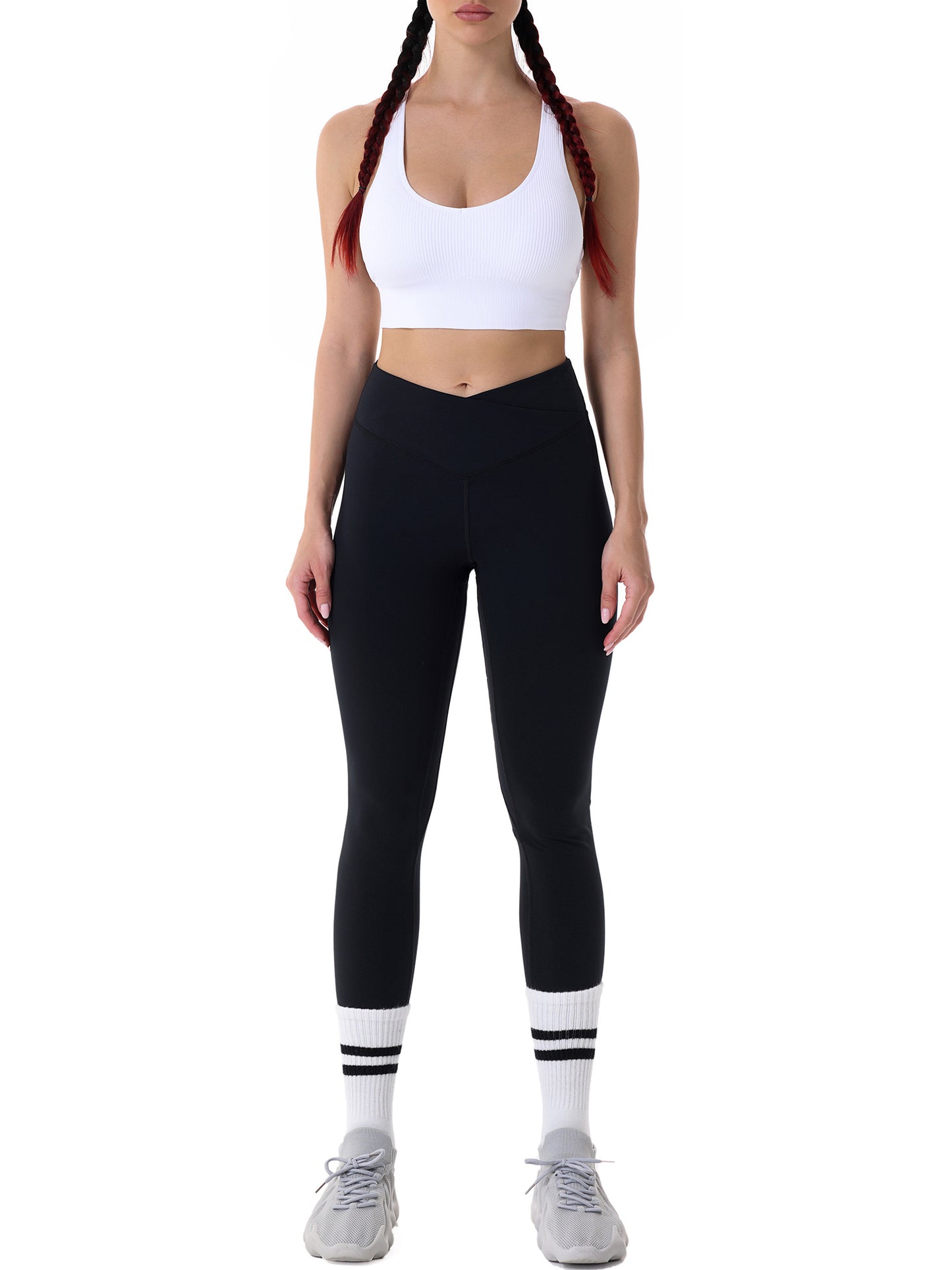 28" Workout Leggings - V Cross Waist